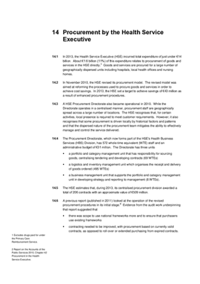 2013 Annual Report, Chapter 14: Procurement by the Health Service Executive thumbnail