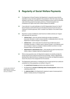 2015 Annual Report, Chapter 9: Regularity of Social Welfare Payments thumbnail