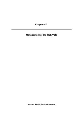 2010 Annual Report, Chapter 47 Management of the HSE Vote thumbnail