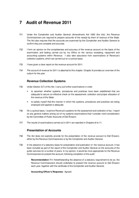 2011 Annual Report, Chapter 7: Audit of Revenue 2011 thumbnail