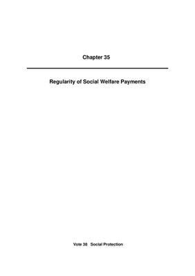 2010 Annual Report, Chapter 35 Regularity of Social Welfare Payments thumbnail