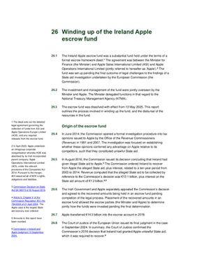 26. Winding up of the Ireland Apple escrow fund thumbnail