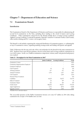 2001 Annual Report, Chapter 07 Department of Education and Science thumbnail