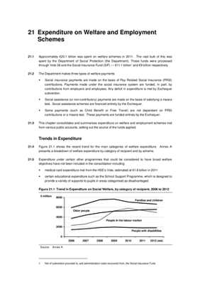 2011 Annual Report, Chapter 21: Expenditure on Welfare and Employment Schemes thumbnail