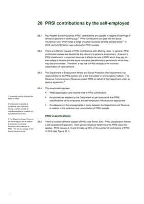 2017 Annual Report, Chapter 20: PRSI contributions by the self employed thumbnail