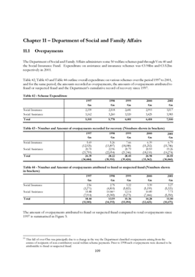 2001 Annual Report, Chapter 11 Department of Social and Family Affairs thumbnail