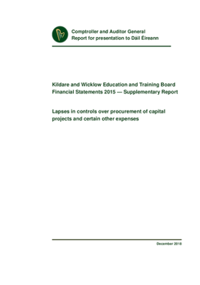 Report 106 Supplementary Report KWETB Financial Statements 2015 thumbnail