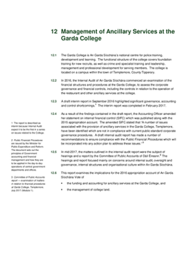 2016 Annual Report, Chapter 12: Management of Ancillary Services at the Garda Training College thumbnail