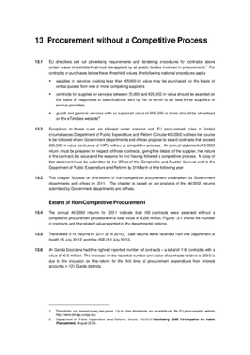 2011 Annual Report, Chapter 13: Procurement without a Competitive Process thumbnail