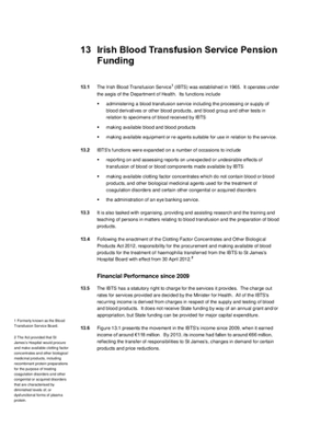 2013 Annual Report, Chapter 13: Irish Blood Transfusion Service Pension Funding thumbnail