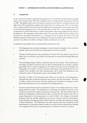 1996 Annual Report, Chapter 02 Superannuation and Retired Allowances thumbnail
