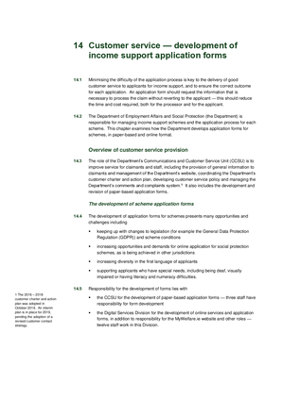 2018 Annual Report, Chapter 14 Customer service development of income support application forms thumbnail