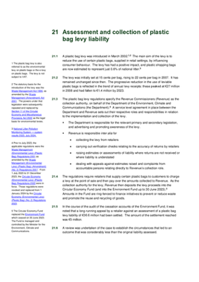 21. Assessment and collection of plastic bag levy liability thumbnail