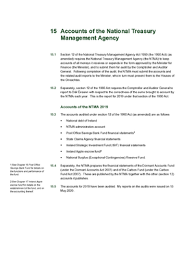 2019 Annual Report, Chapter 15, Accounts of the National Treasury Management Agency thumbnail