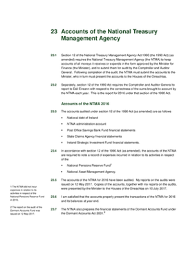 2016 Annual Report, Chapter 23: Accounts of the National Treasury Management Agency thumbnail
