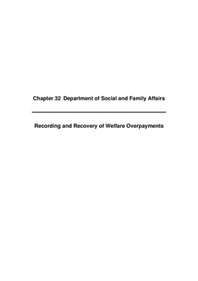 2008 Annual Report, Chapter 32 Department of Social and Family Affairs Welfare Overpayments thumbnail