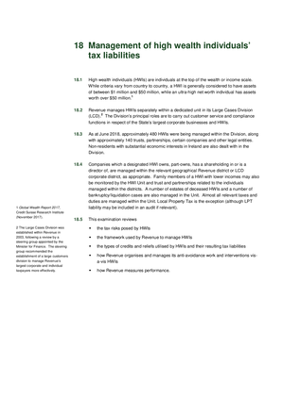 2017 Annual Report, Chapter 18: Management of high wealth individuals’ tax liabilities thumbnail
